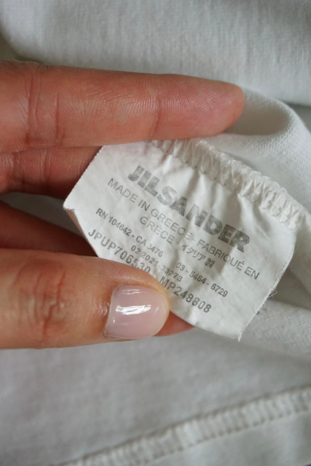 Jil Sander White Cotton Heavy Weight Oversized Logo Tee
