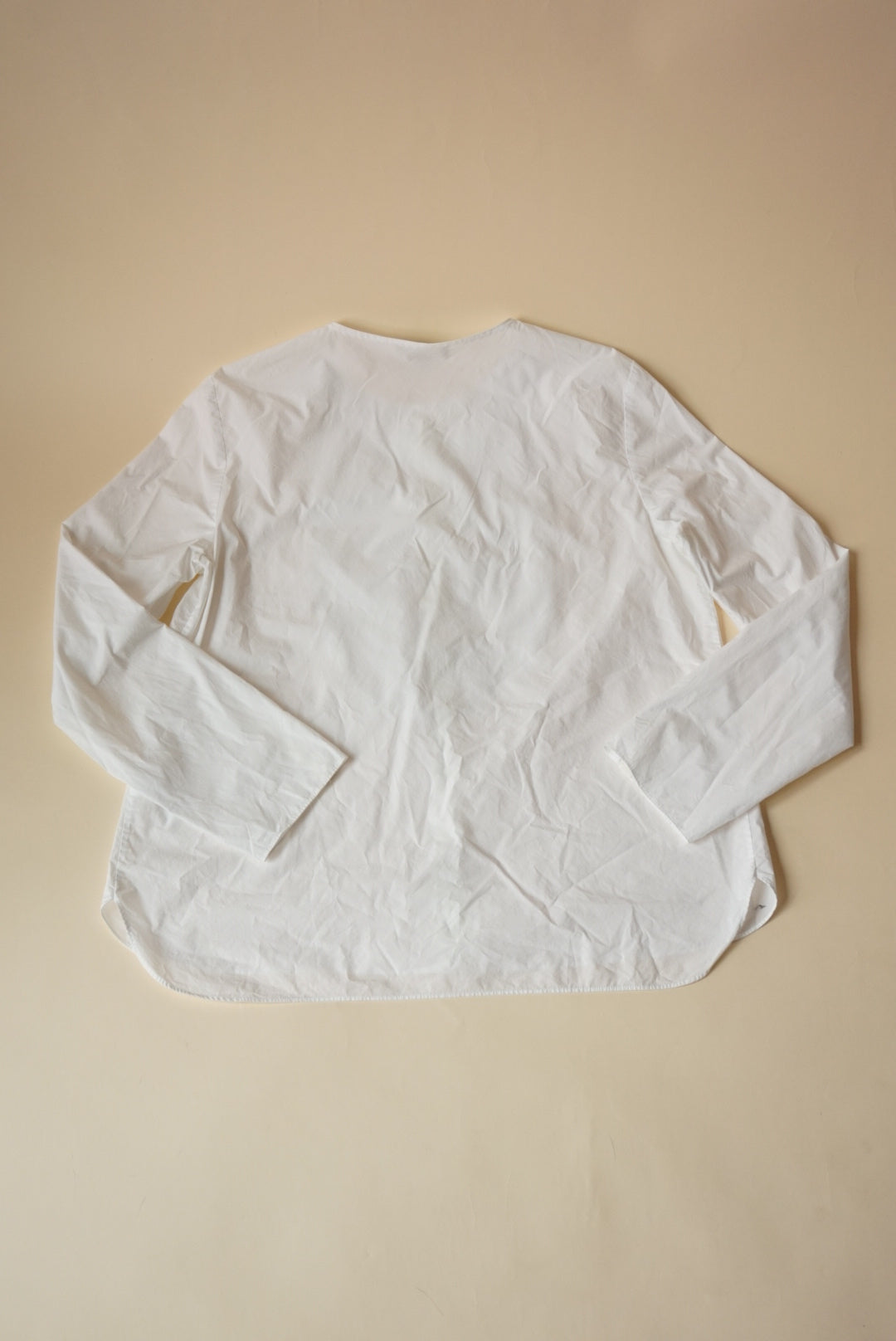 COS White Button Front Bib Panels Long Sleeve Blouse - Size 10