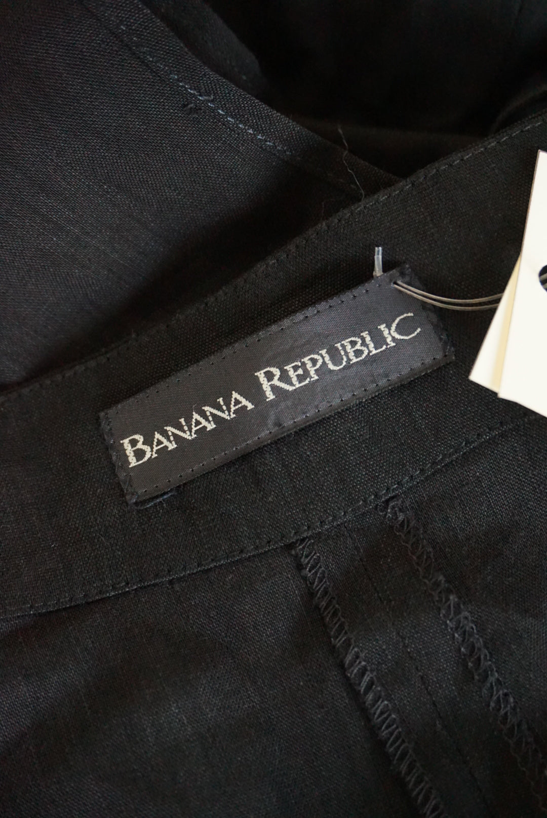Banana Republic 90s Vintage Black Linen Wrap Skirt