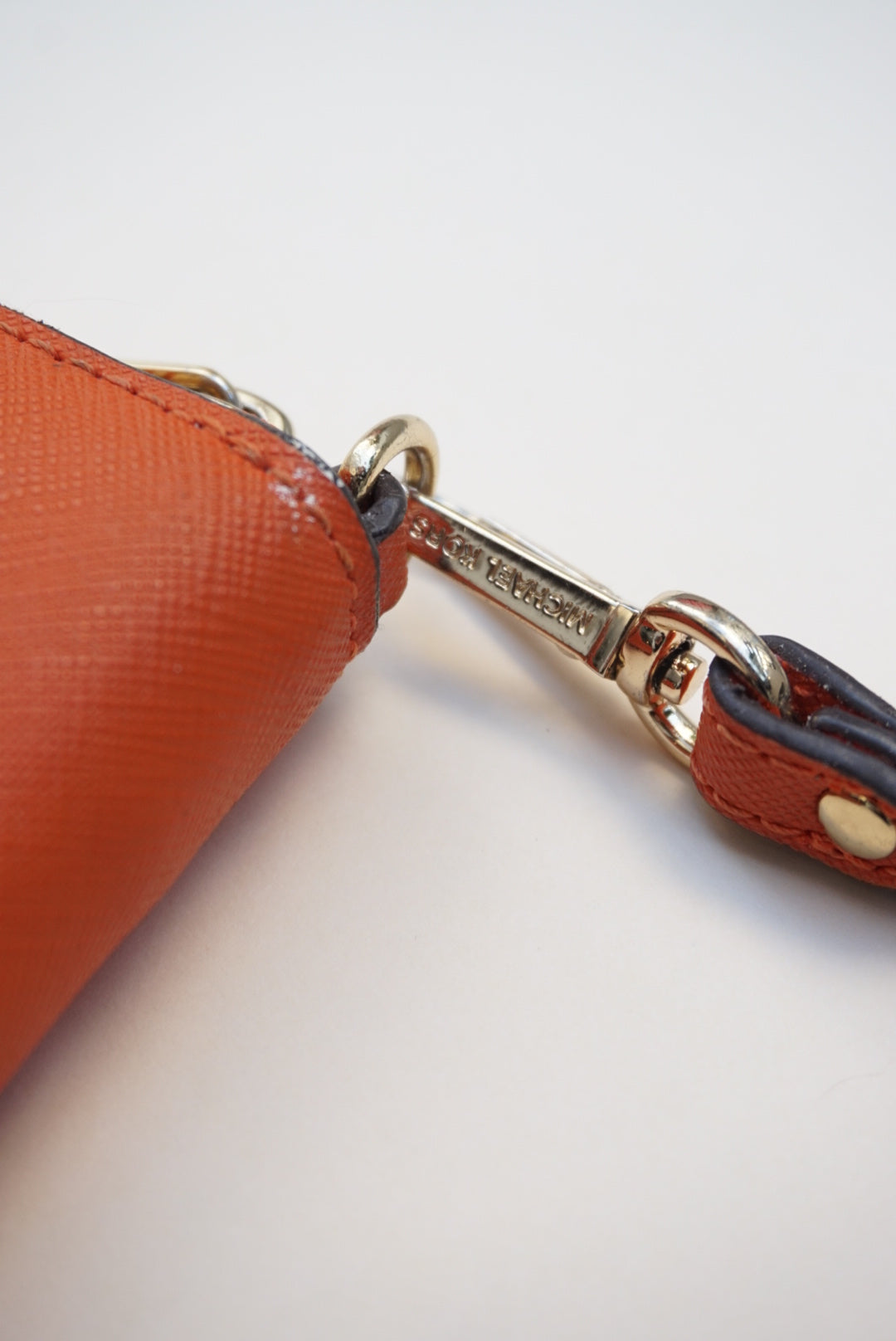Michael Kors Orange Zip Wristlet Saffiano Leather Wallet