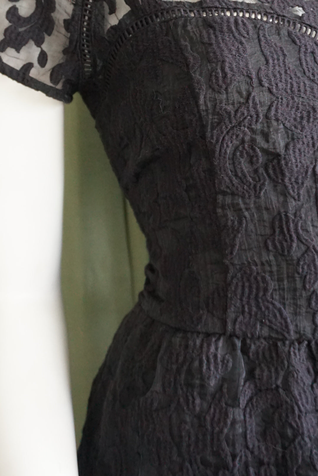 Dolce Vita Black Lace Embroidered Mini Cocktail Dress - Size Large