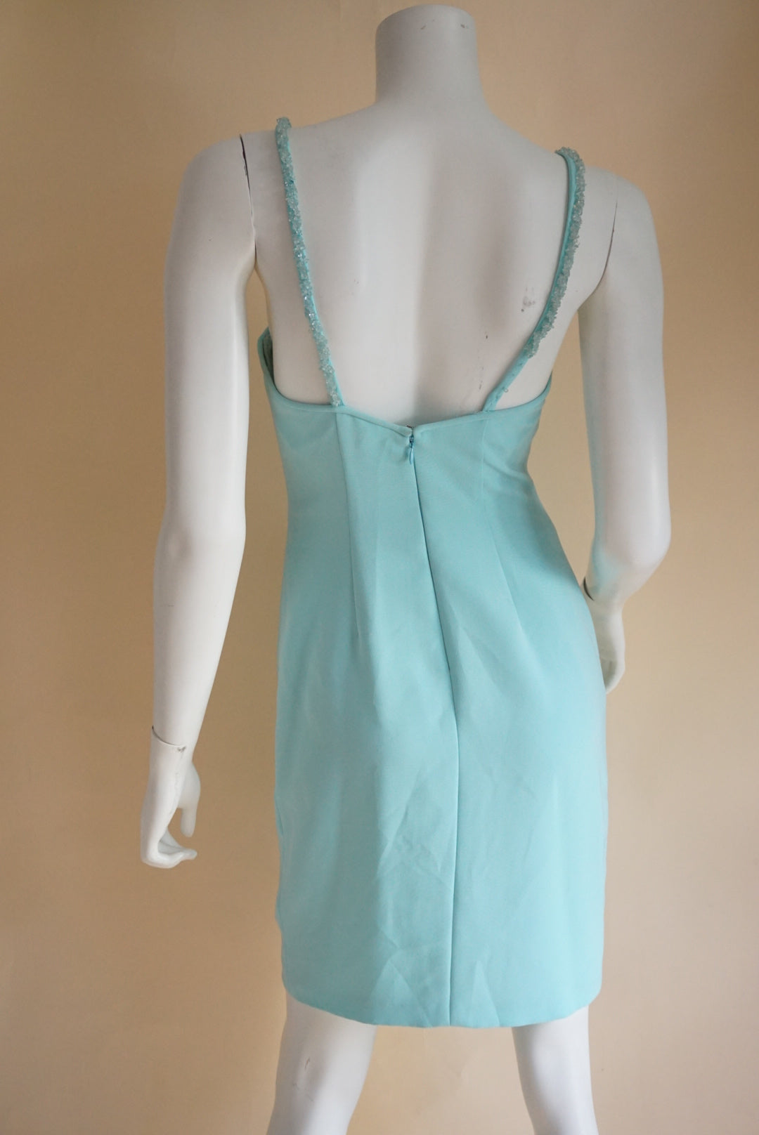 Pamela Dennis Vintage Sky Blue Beaded Corset Bustier Dress NWT - Size 4
