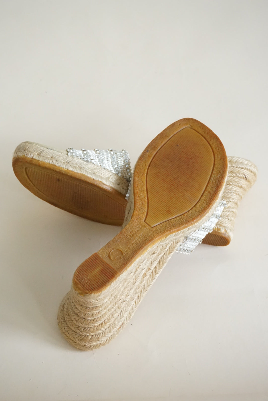 VTG Aldo Beaded Mesh Y2K Braided Wedge Sandals Made in Brazil - Size 40 / 9.5