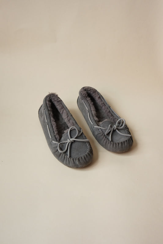 Ugg Grey Bella II Moccasin Slippers - Size 8