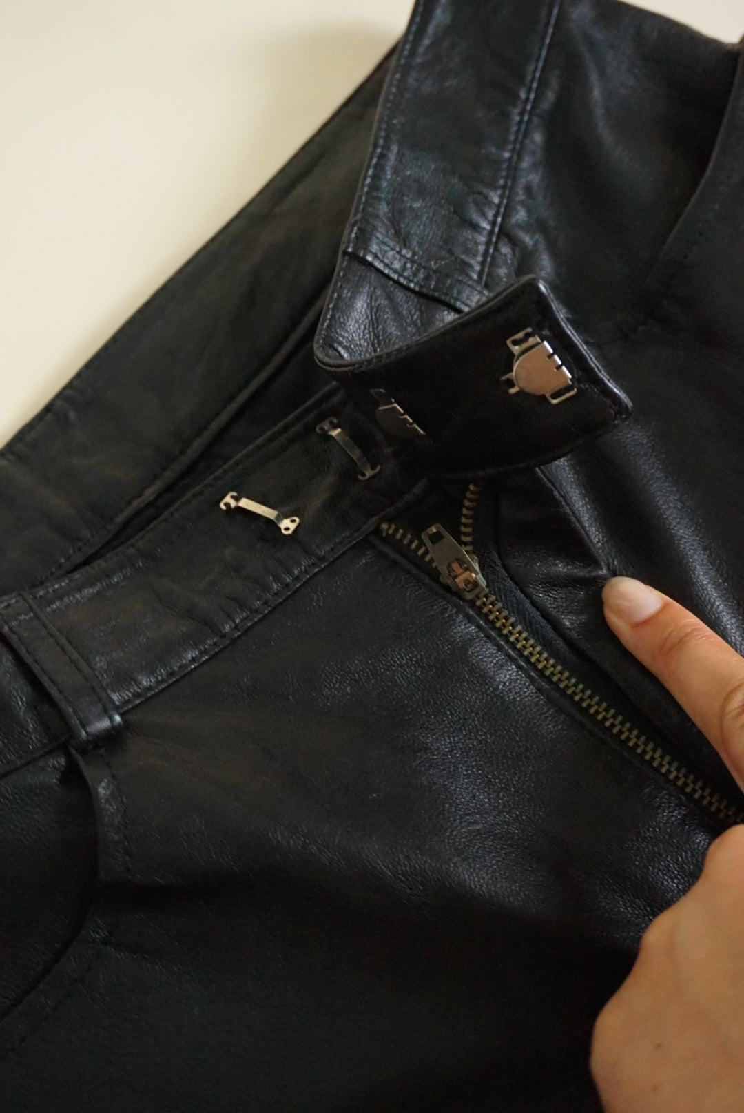 I.N.C Vintage Leather Black Pants - Size 6