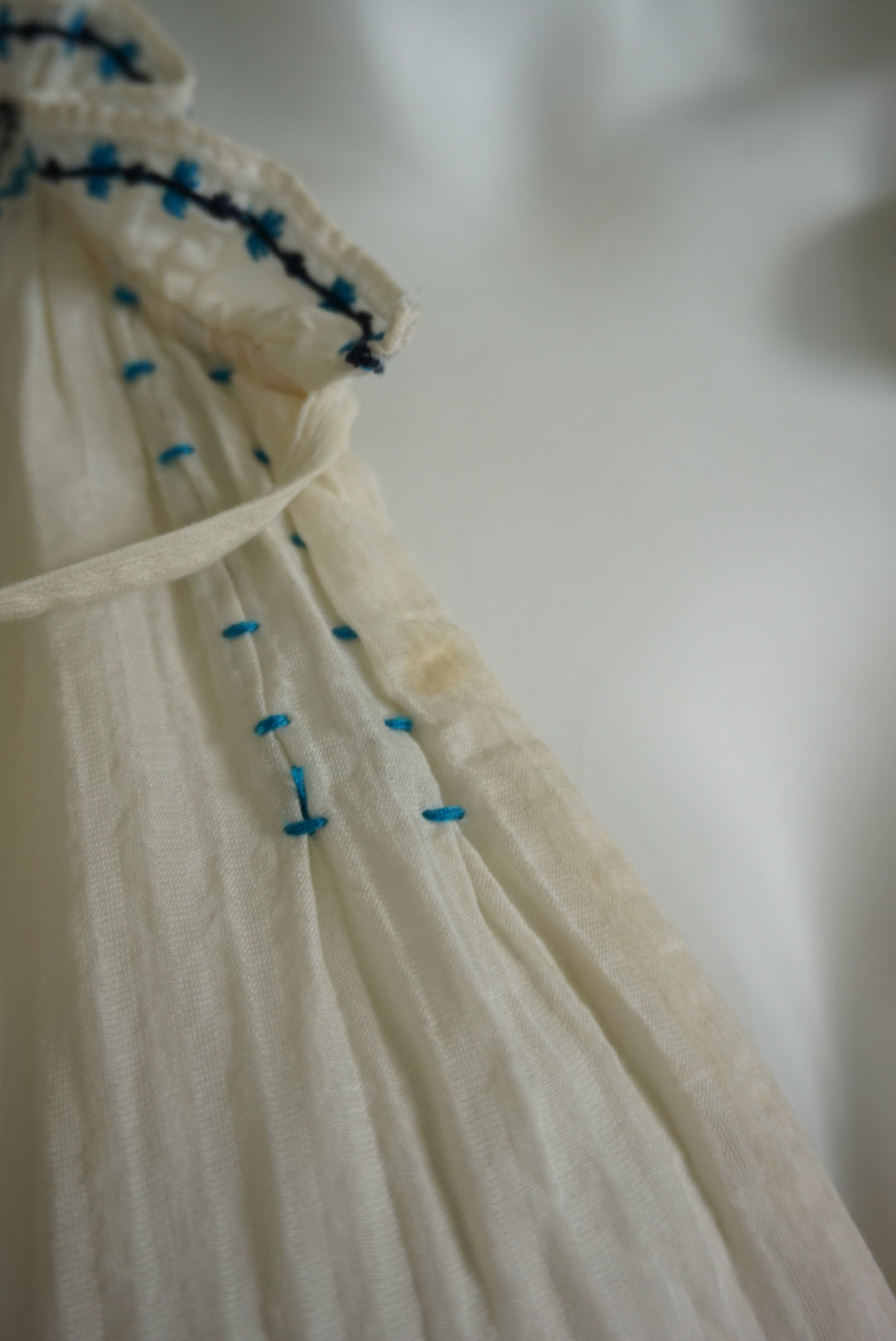 Veronica Beard Embroidered Blue Gauze Sheer Shirt Dress - Size 10