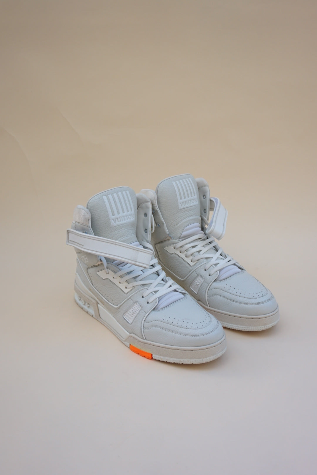 “Louis Vuitton” x Virgil Abloh 408 High Top Trainer Sneakers - Size 10.5