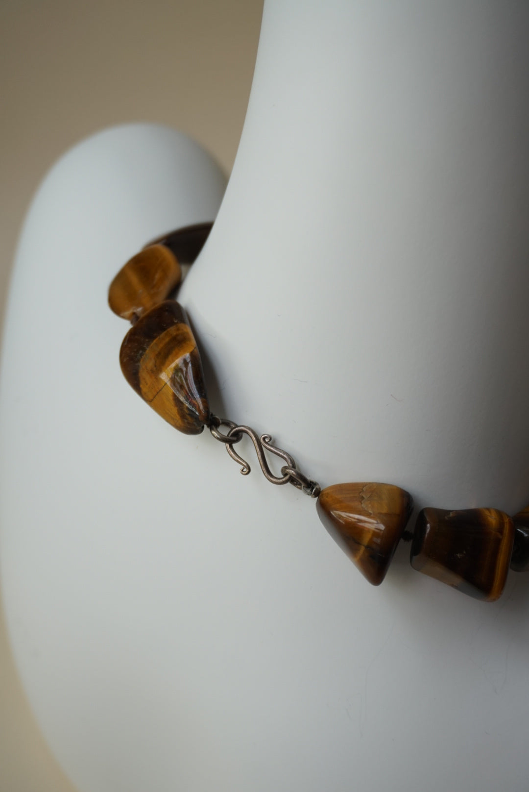 Vintage Handmade Tigers Eye Stone Necklace