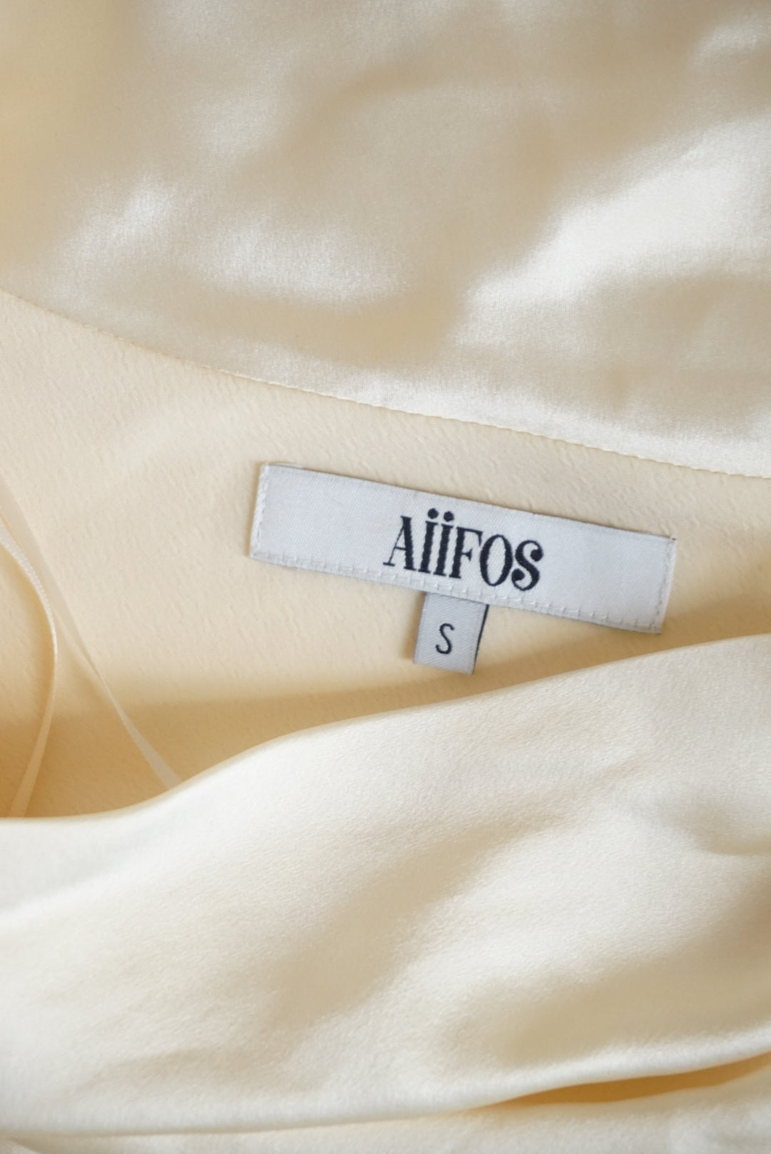 Aiifos Silk Ivory Chain Strap Backless Slip Dress - Small
