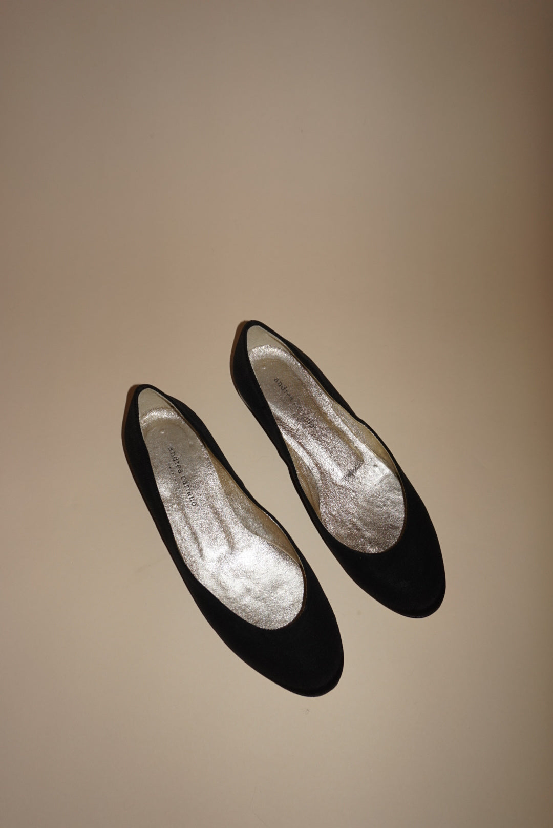 “Andrea Carrano” Grosgrain Black Ballet Flats - Size 39.5