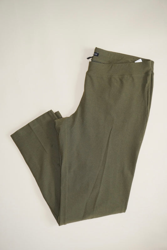 Eileen Fisher Olive Green Ribbed Knit Slim Ankle Pants- Size Medium