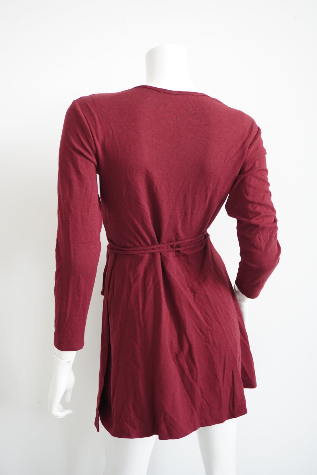 American Apparel Burgundy Wrap Mini Dress - Size Large
