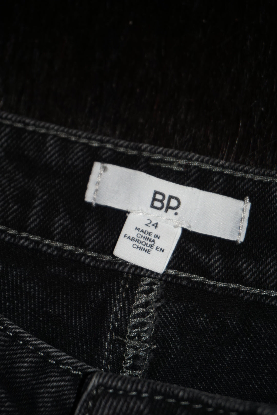 "BP" Black Denim Frayed Hem Shorts - Size 24