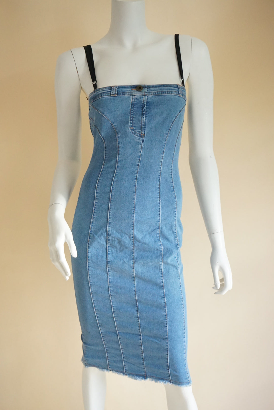 Dolce & Gabbana 90’s Denim Bustier Corsetry Cutout Dress - Size 40