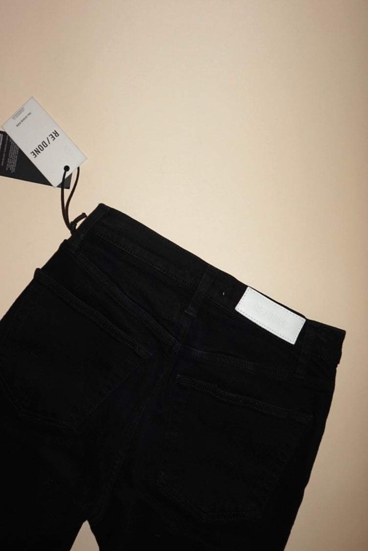 “Re/Done” Black Frayed Hem Jeans - Size 25