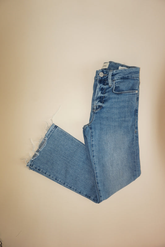 “Frame” Light Wash “Le Crop Mini Boot” Jeans - Size 25