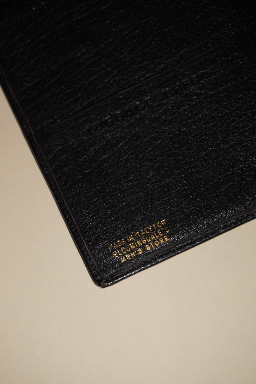 Vintage Bloomingdales Black Leather Passport Cover