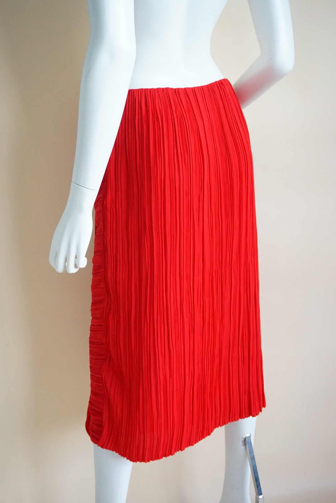 Love Bonito Studio Sorrel Red Pleated Plisse Foldover Midi Skirt NWT - Size 8