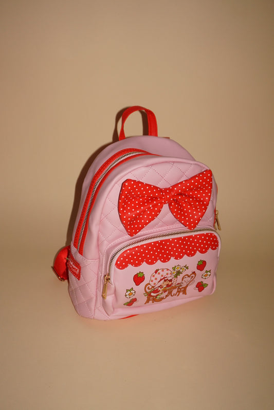 Strawberry Shortcake Mini Polka Dot Bow Quilted Childrens Backpack
