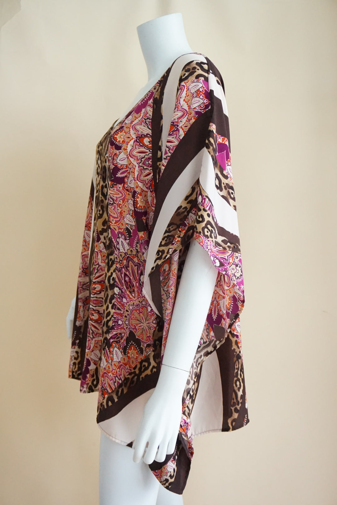 Chicos Animal Print Paisley Tunic V Neck Blouse - Size L/ XL