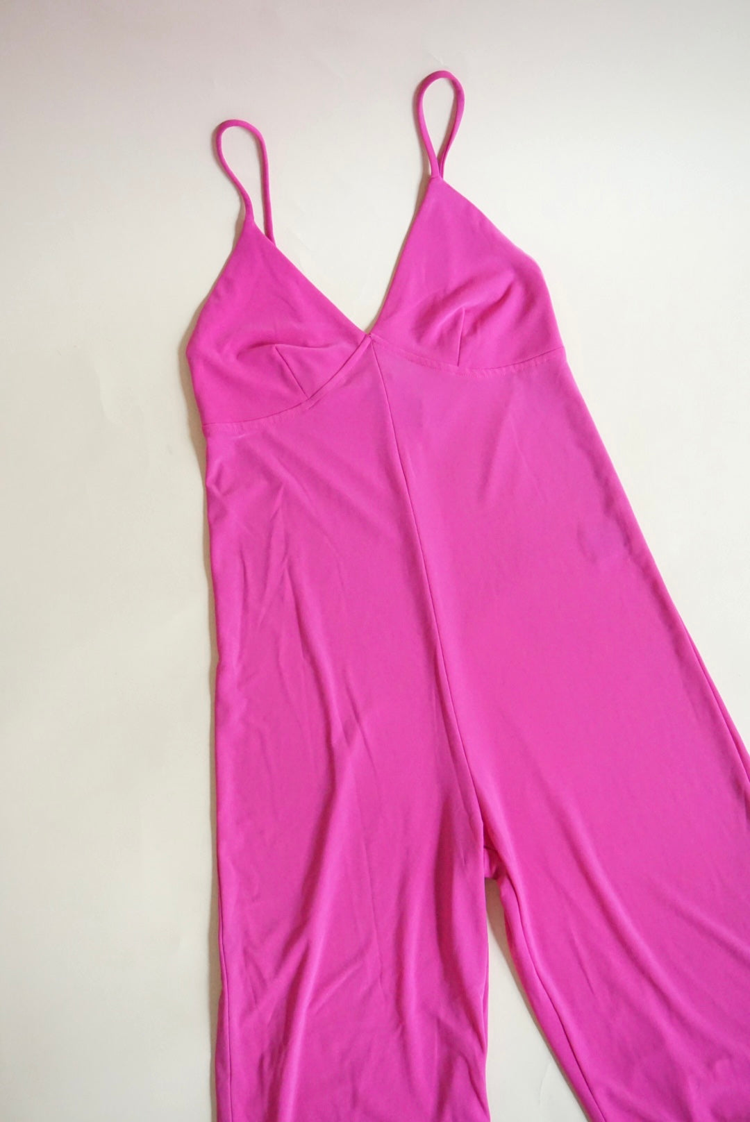 Norma Kamali Pink Lycra Slip Jog Jumpsuit - Size Small