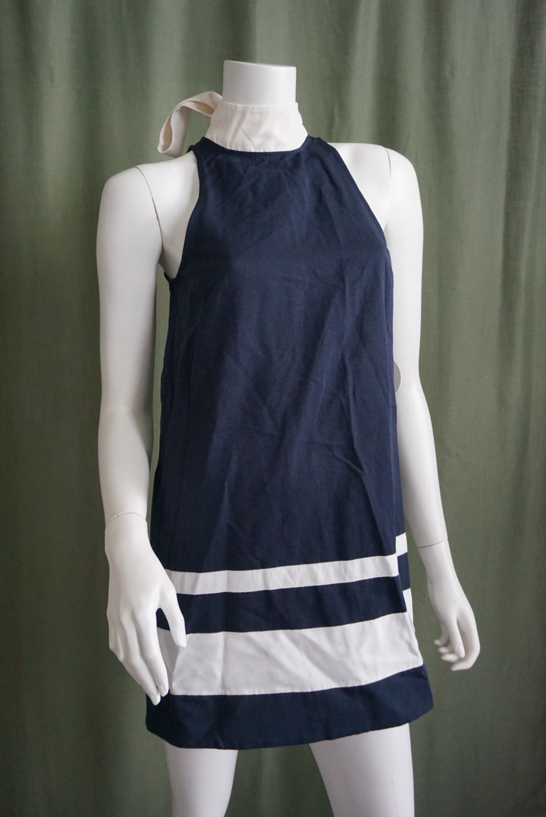 Staud Neck-tie “Finn” Colorblock Halter Mini Shift Dress NWT - XS