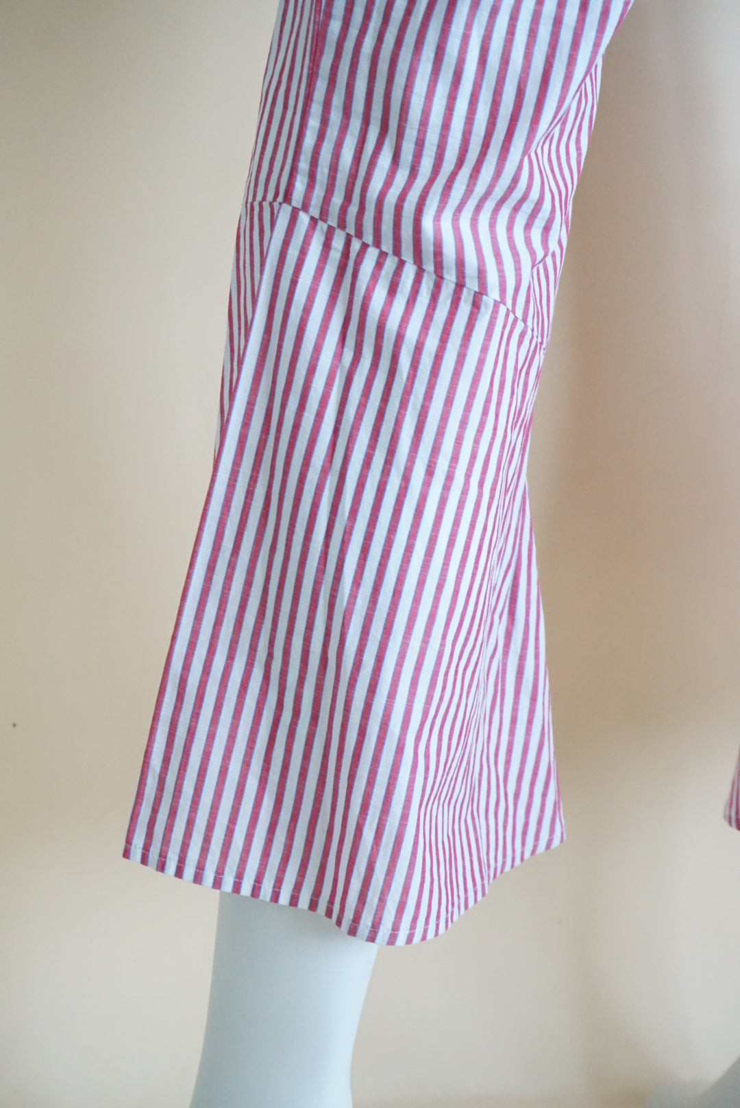 Maria De La Orden Pinstripe Flare Cotton Pants - Size Small
