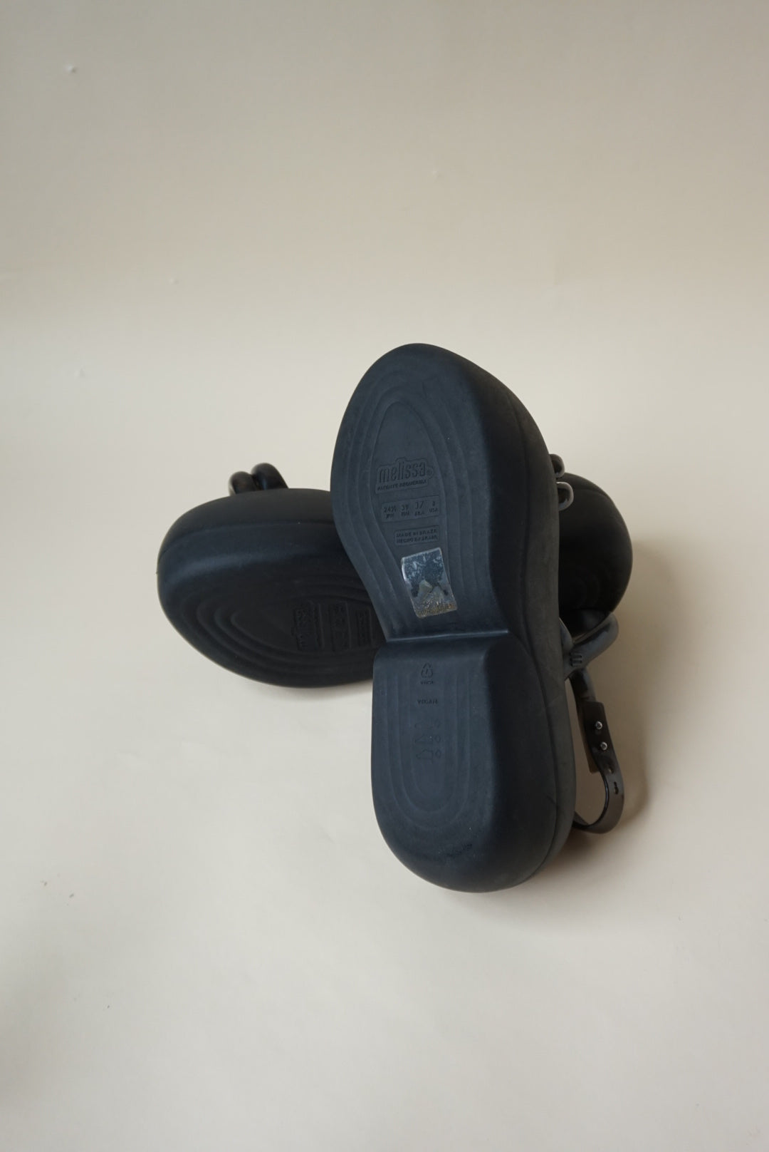 Melissa Black Air Bubble Platform Black Womens Sandals - Size 8