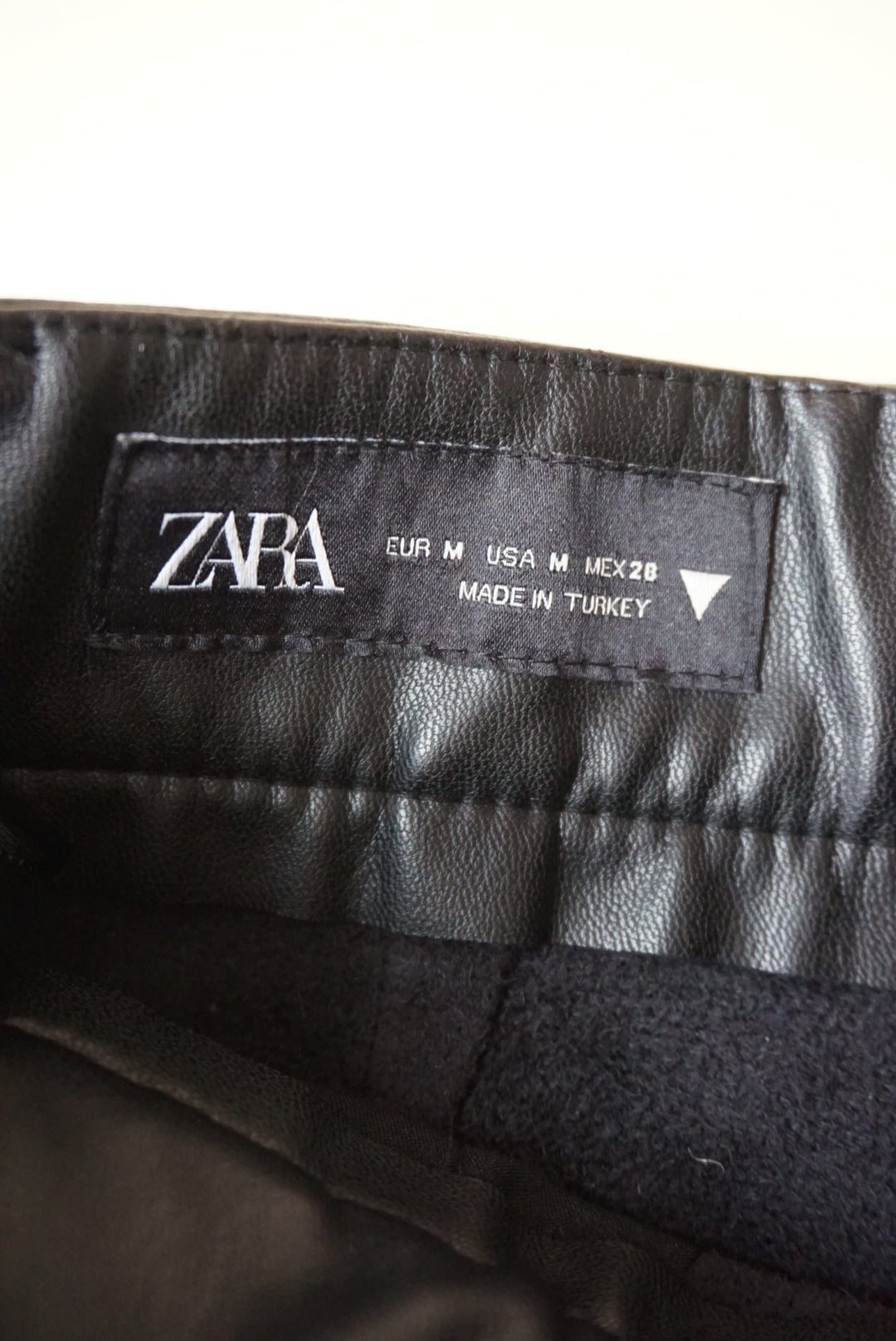Zara Faux Leather Black Shorts - Size Medium