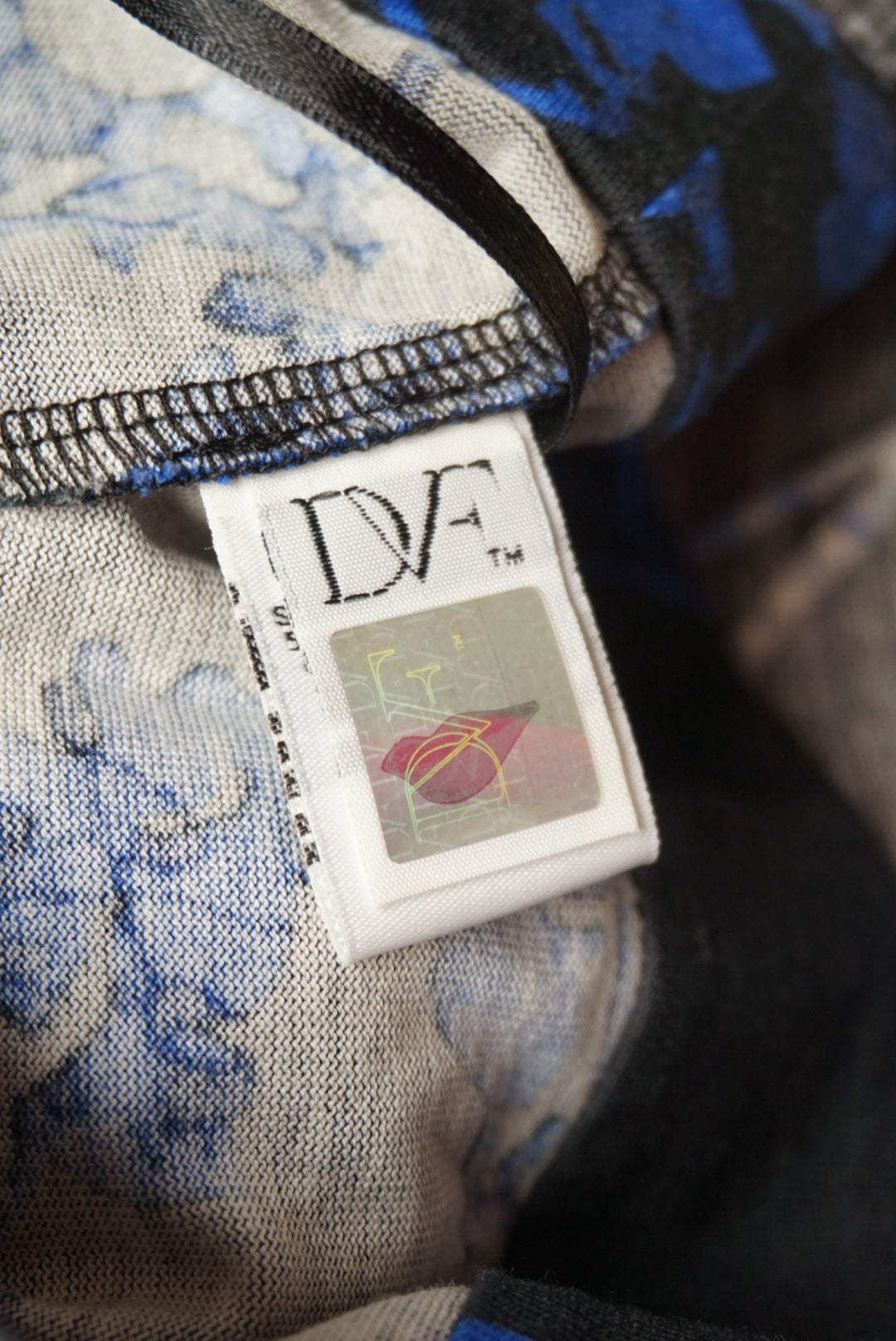 Diane Von Furstenberg Valerie Blue / Black Silk Blend Wrap Dress - Size 6