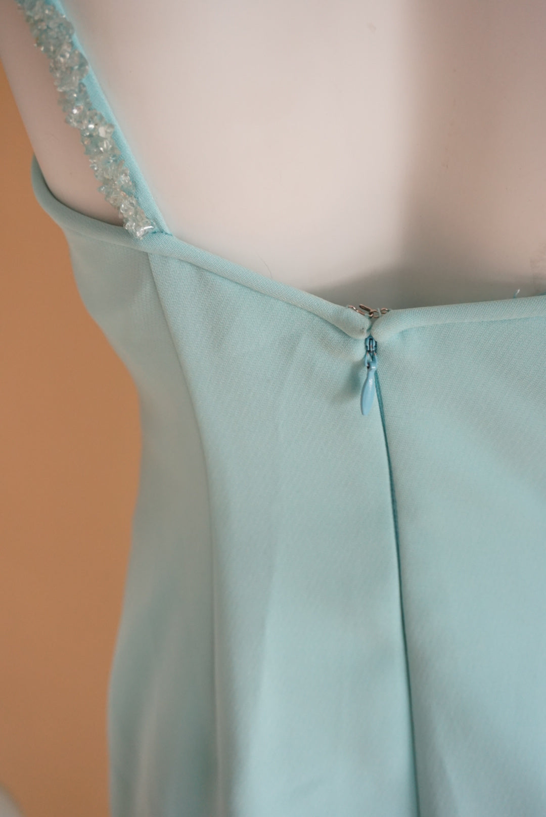 Pamela Dennis Vintage Sky Blue Beaded Corset Bustier Dress NWT - Size 4