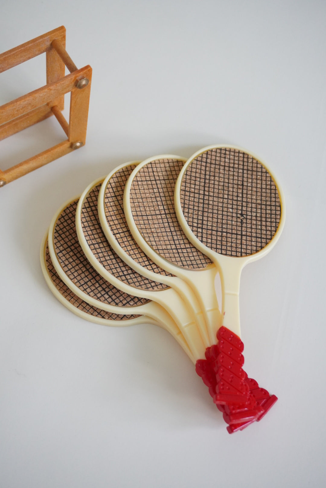 Vintage Tennis Racquets Plastic Coasters - Size of 6
