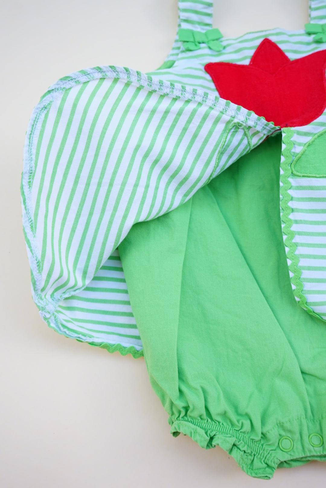 "Gymboree" 2013 Tulip Green Striped Tank Bubble - 0-3 Months