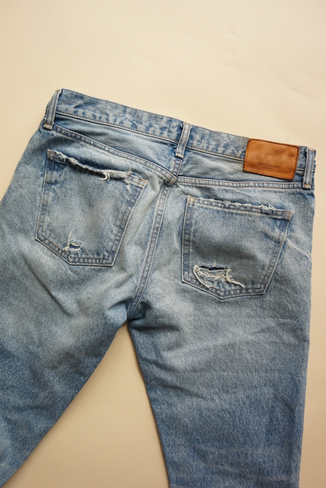 “Moussy Vintage” Frayed Hem Distressed Button Fly Jeans - Size 29