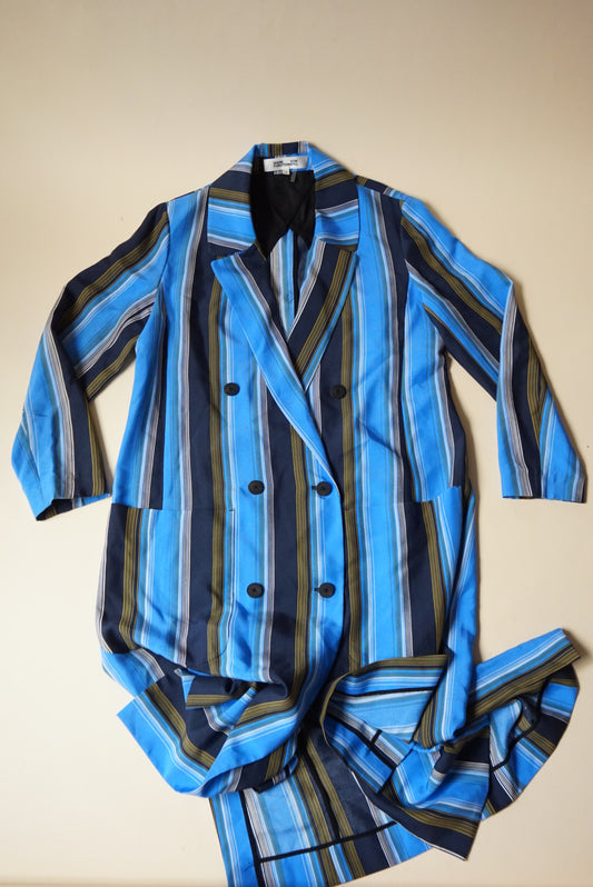 Diane Von Furstenberg Belted Silk Long Line Trench - Size Medium