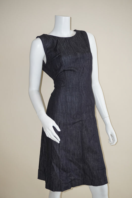 Talbots Dark Wash Refined Denim Fit & Flare Dress - Size 12P