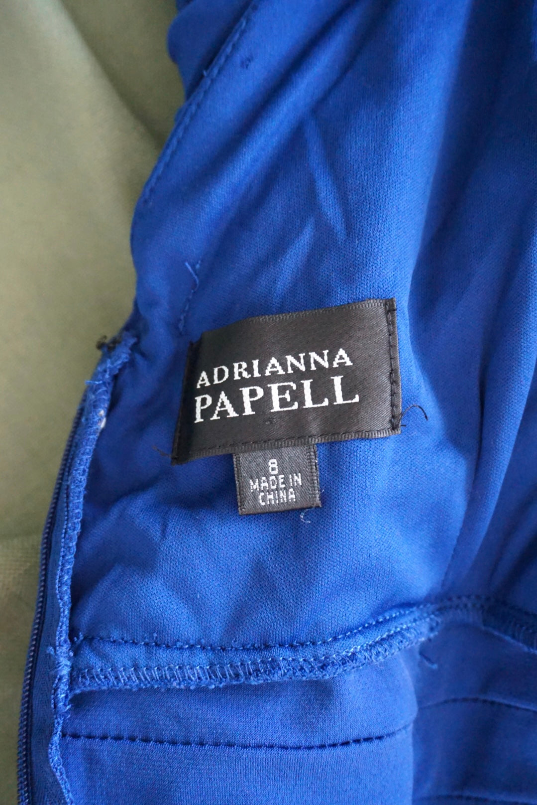 Adrianna Papell Blue Pleated Bodycon Mini Sweetheart Dress - Size 8