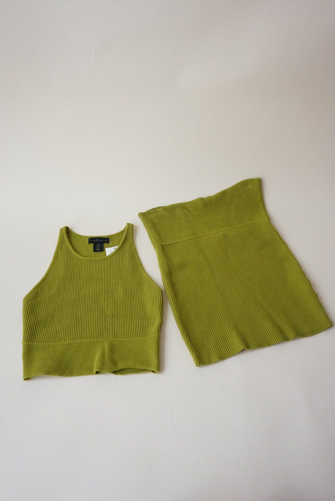 House of Harlow 1960 Bandage Ribbed Knit Green Skirt Set - Size Small