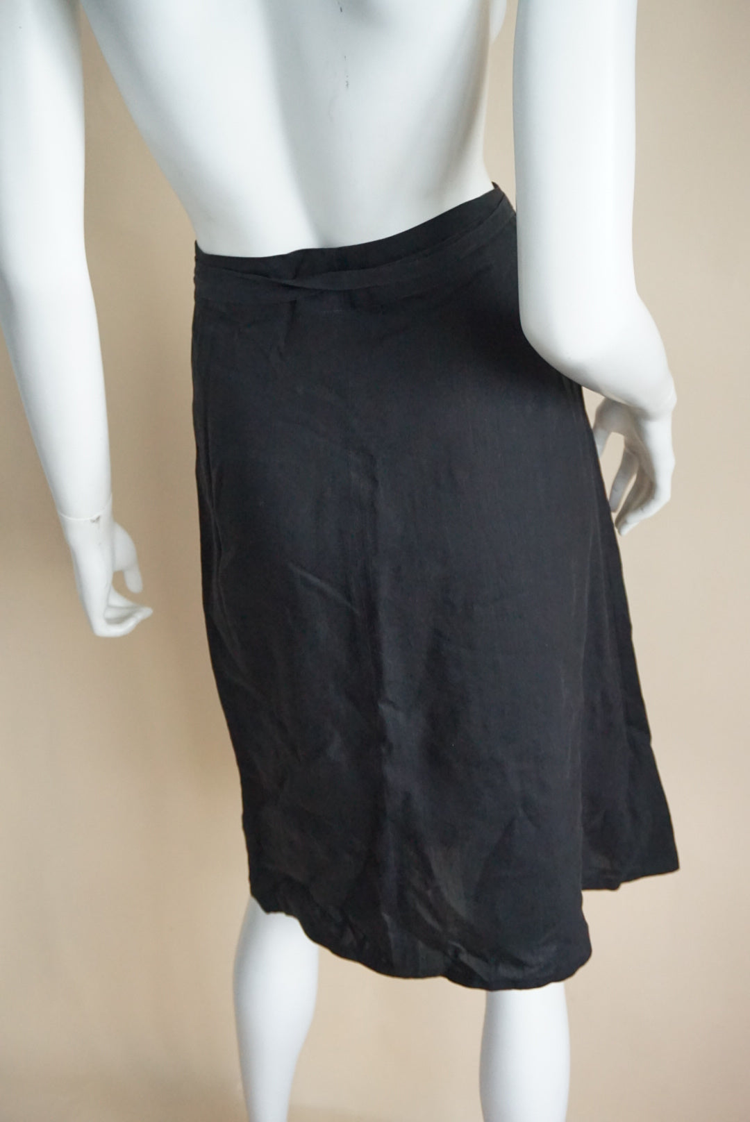 Banana Republic 90s Vintage Black Linen Wrap Skirt