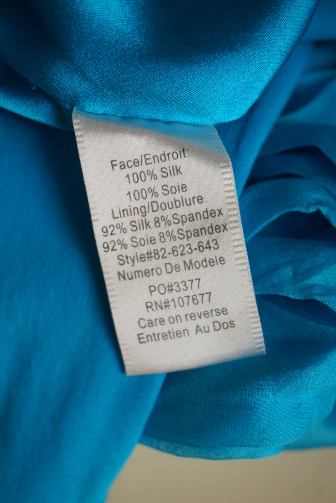 Alice + Olivia Turquoise 3D Floral Hem Asymmetrical Neckline Silk Mini Shift Dress