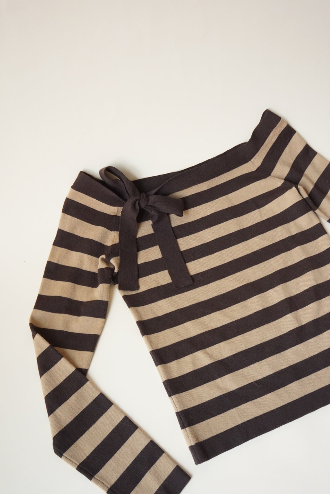 Michael Kors Striped Knit Bow Y2K Wool Top - Size XS
