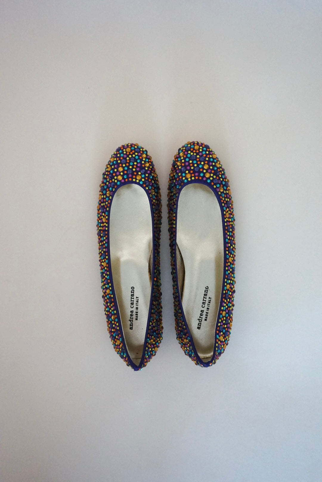 Andrea Carrano Purple Rhinestone Ballet Flat NWOT - Size 40