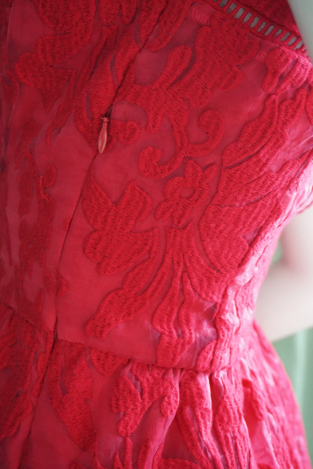 Dolce Vita Red Lace Embroidered Mini Cocktail Dress - Size Large