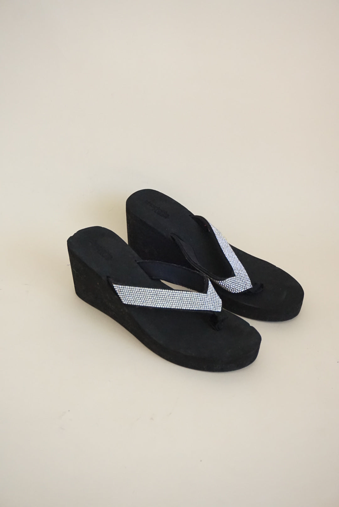 Charlotte Russe Y2K Black Rhinestone Platfrom Sandals - Size 9
