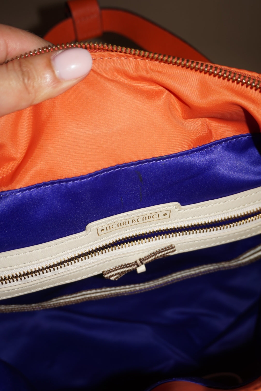 Henri Bendel Nylon Jetsetter Convertible Orange Backpack