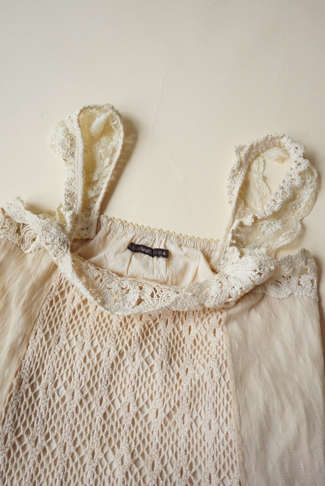 Hazel Anthropologie Y2K Lace Boho Gauzy Baby Doll Dress - Size Large