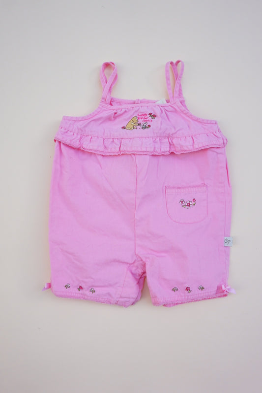 Vintage "Classic Pooh" Winnie The Pooh Pink Romper Y2K Jumper - Size 3 Months