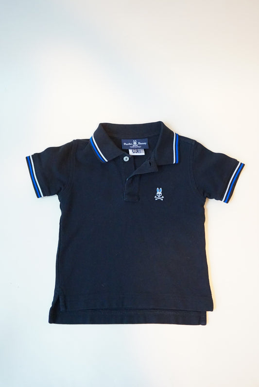 "Psycho Bunny" Toddler Polo Knit Embroidered Logo Top - Size 3T