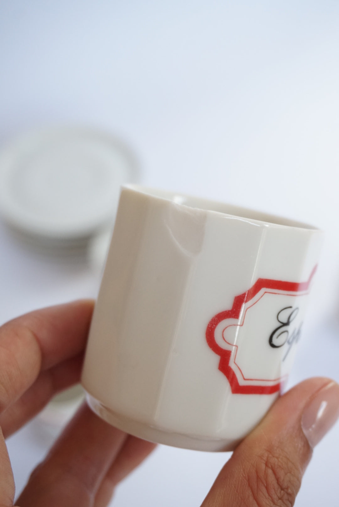Vintage Made in Japan MCM Porcelain Espresso Mug & Saucer Set - Set of 5