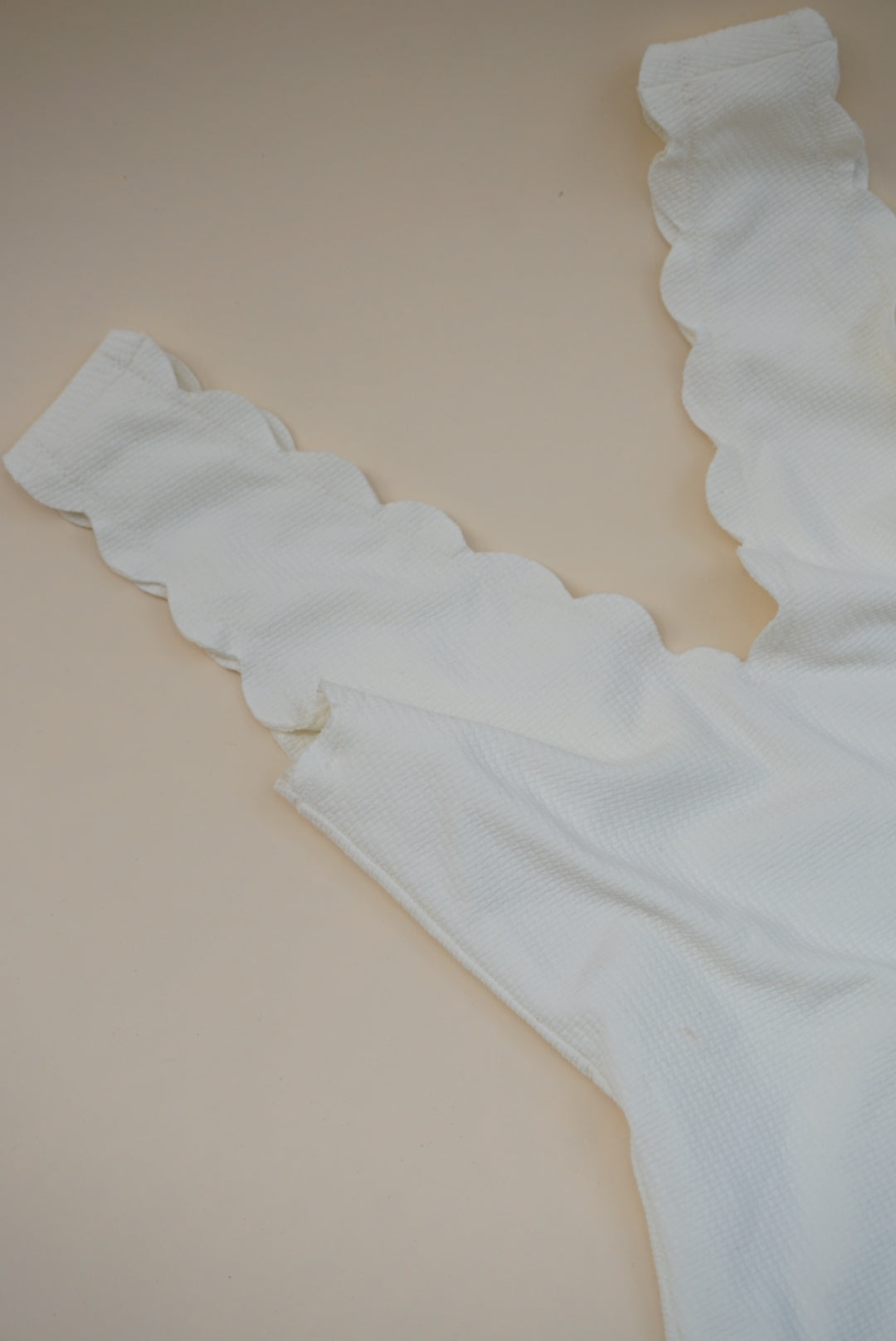 “Marysia” Palm Springs Maillot Scalloped White One Piece Bathing Suit -Size XS